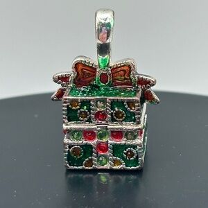 Festive Green and Red Gift Box Pendant